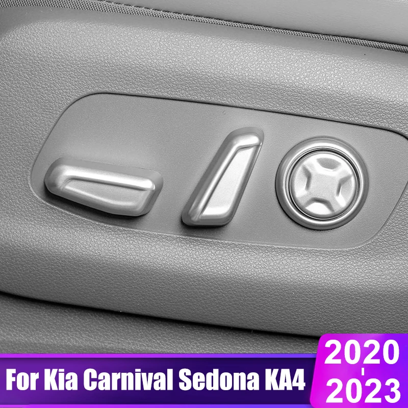 

For Kia Carnival Sedona KA4 2020 2021 2022 2023 Car Seat Adjustment Switch Knob Panel Trim Cover Sticker Interior Accessories