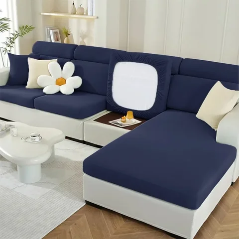 Секционные покрытия для дивана из однотонного спандекса, эластичный дышащий чехол для дивана, подушки для гостиной, шезлонг, чехол для дивана, домашние питомцы