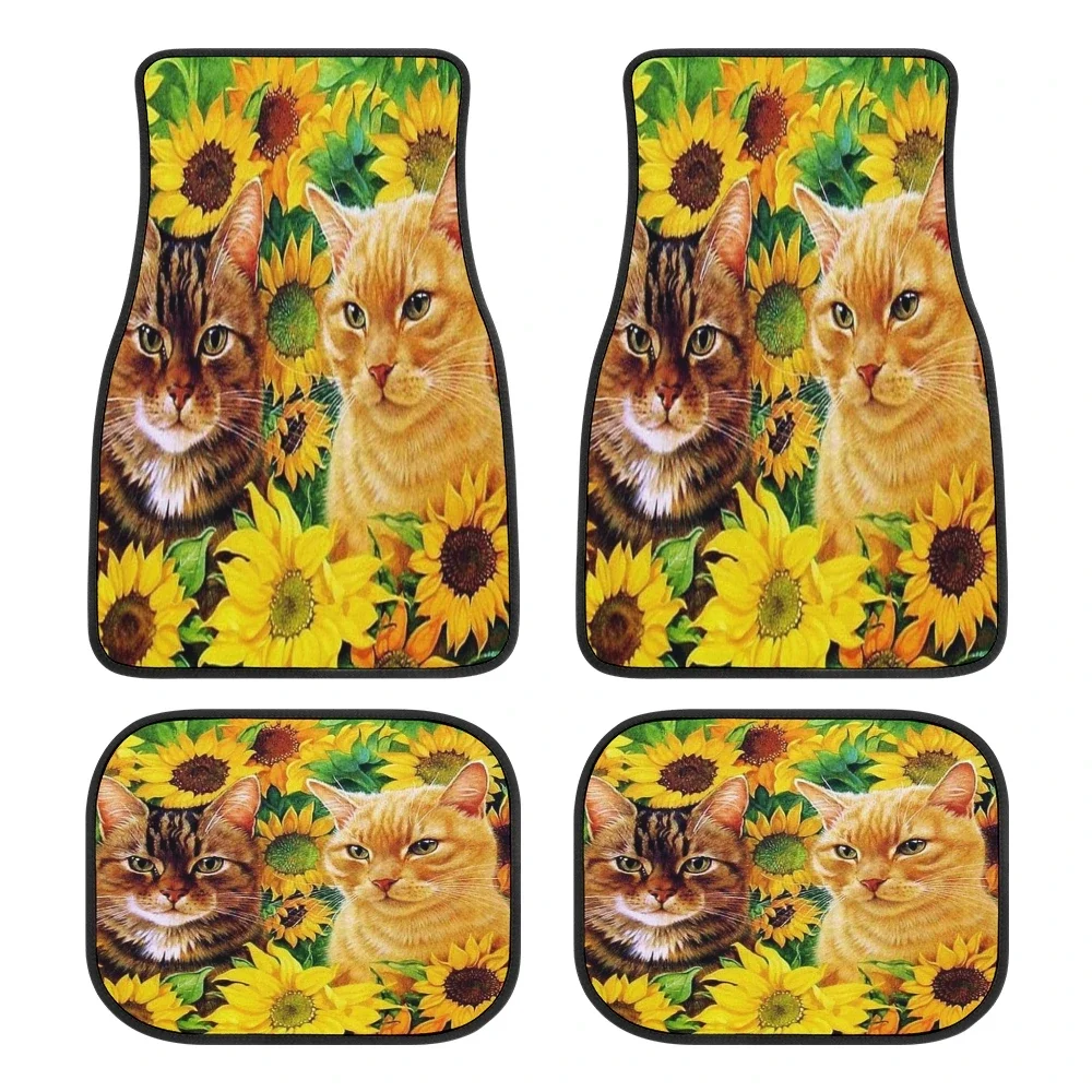 4 шт. автомобильные коврики с рисунком кота подсолнуха