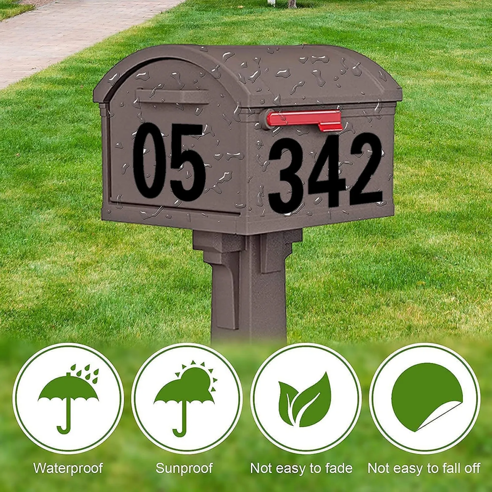 Mailbox Numbers For Outside 5 Sets 0-9 Reflective Number Sticker Strong Self Adhesive Vinyl Address Houses 2/3/4inch - купить по