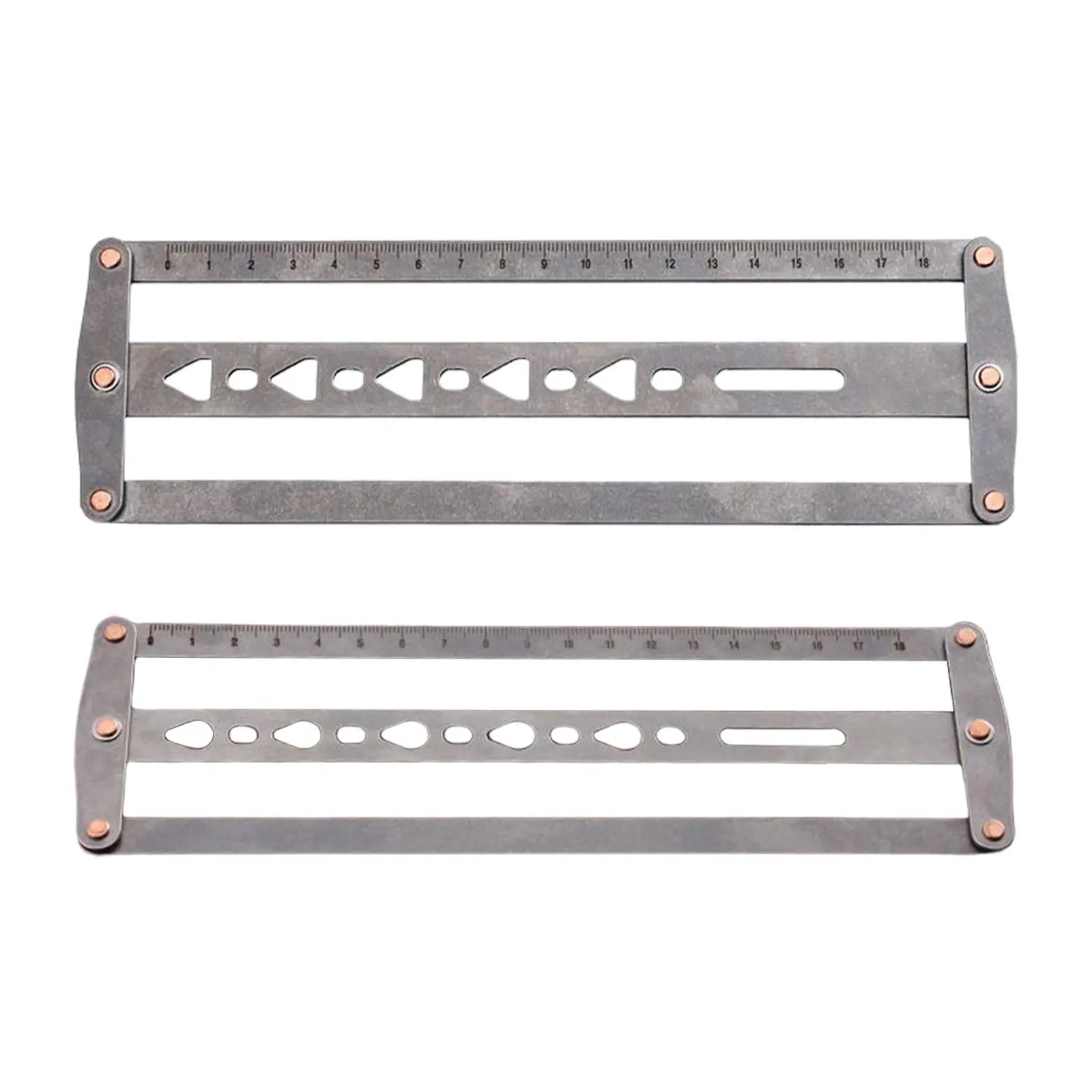 

Leather Belt Auxiliary Positioning Punch Ruler DIY Crafts Adjustable 18-48mm Lightweight Metal Durable Belt Strap Head End Ruler