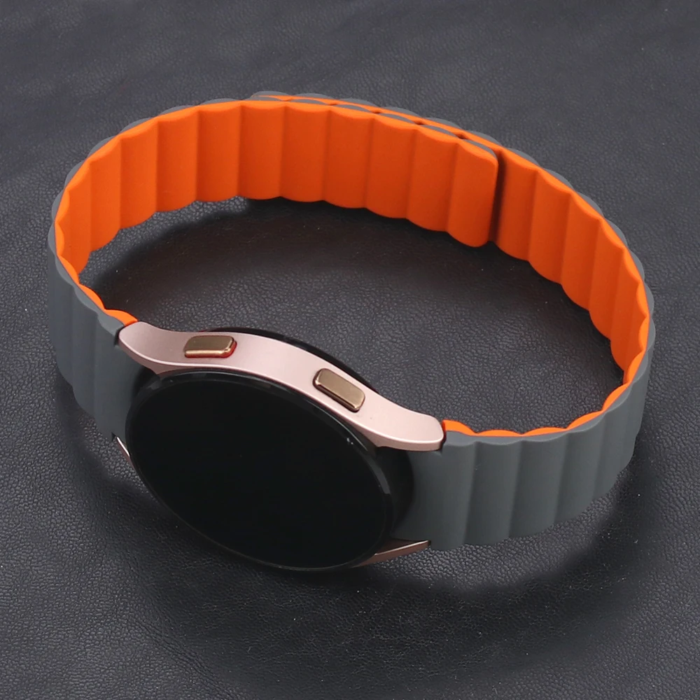 Galaxy Watch4 5 40mm 44mm Curved End No Gaps Strap Only for Samsung Galaxy Watch 4 Classic 46mm 42mm Silicone Magnetic Loop Band
