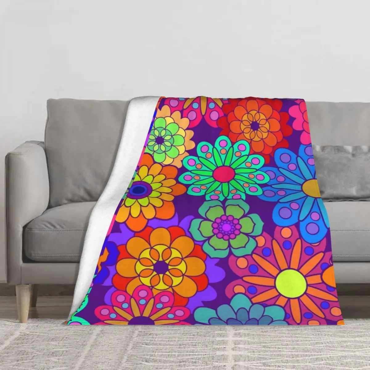 

Одеяло в стиле ретро с цветочным принтом, красивое теплое зимнее одеяло для дивана