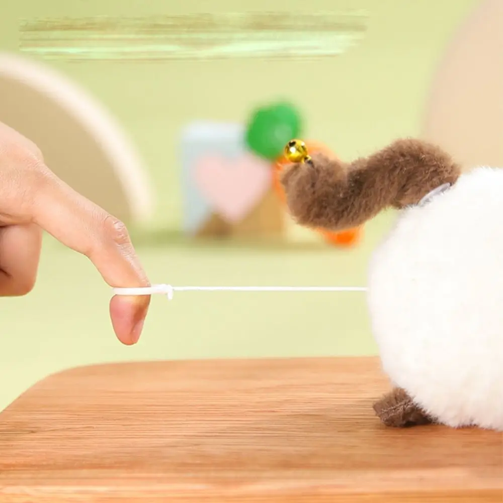 Брелок для ключей в виде кота плюшевого хвоста милой панды тянущаяся нить