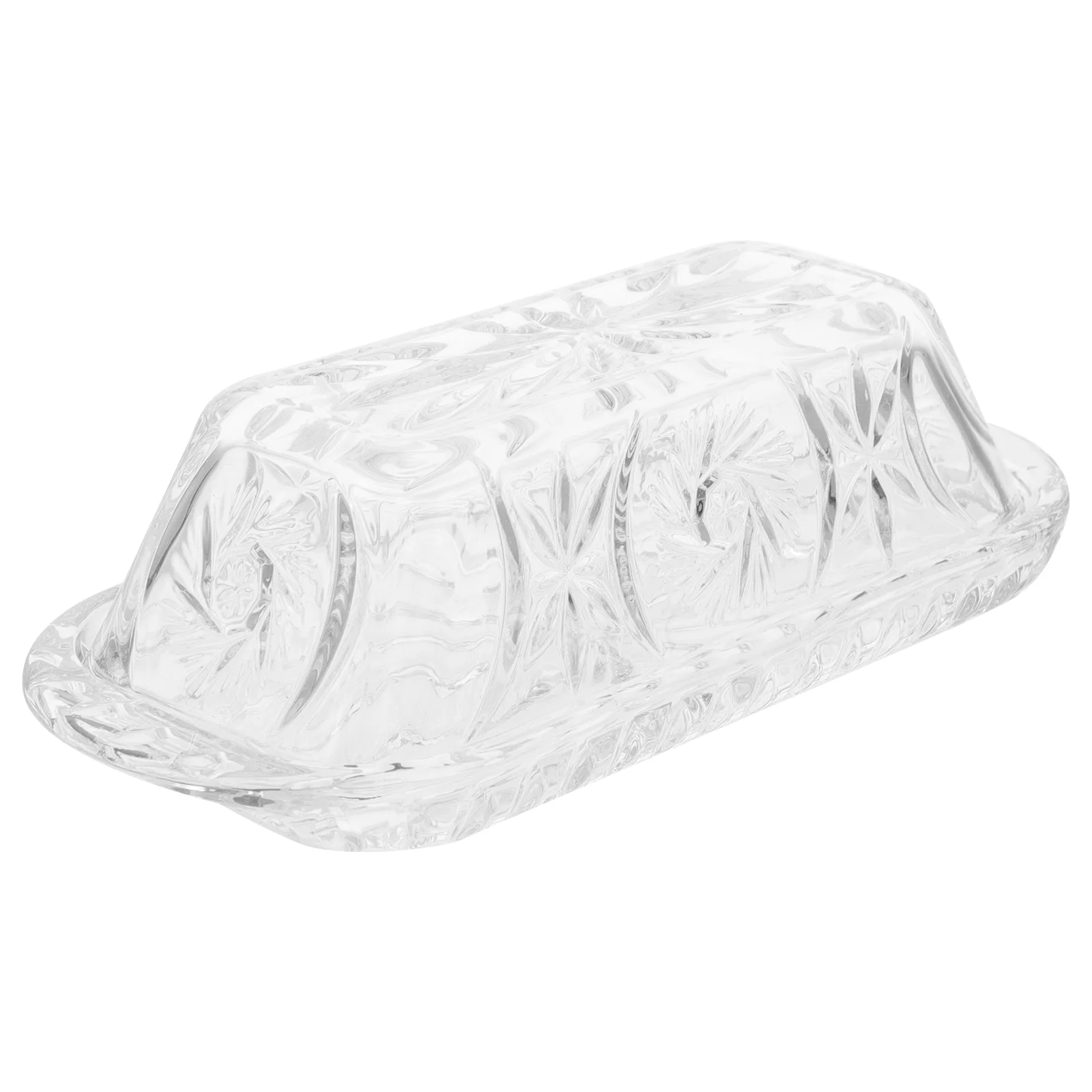 

1Pc Transparent Glass Butter Box with Lid Crystal Butter Dish Butter Dish with Lid Dessert Dish Tray Crystal Butter Tray