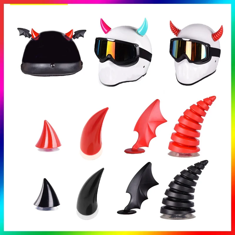 

2PCS Car Motorcycle Helmet Illuminated Devil Horn Motocross Full Face Off Road Helmet Decoration Universal Car Accessories