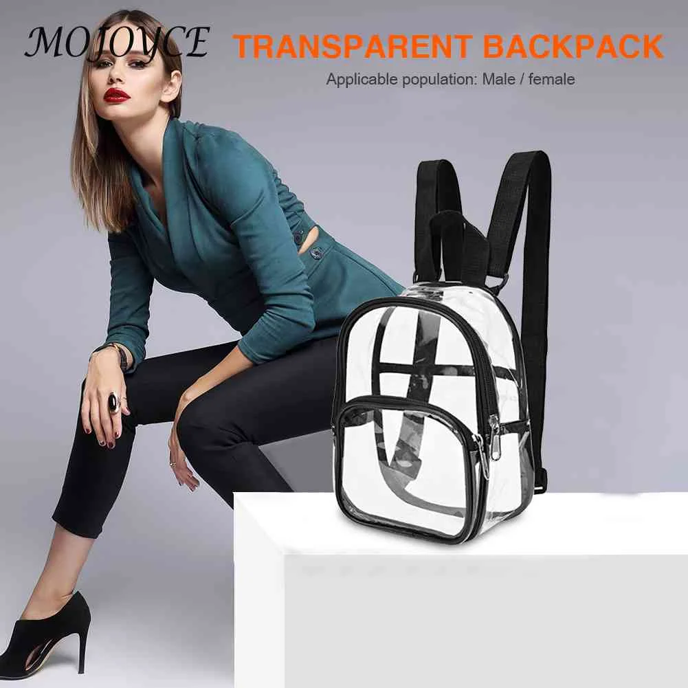

Men Women Fashion Transparent Knapsack Casual Travel Shopping Daily Rucksack for Preppy Style Students School