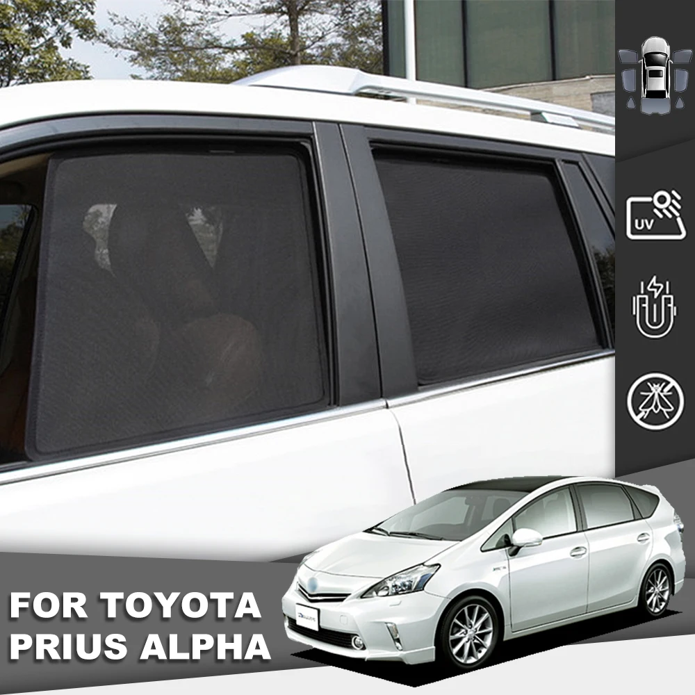 

Магнитный автомобильный солнцезащитный козырек для Toyota Prius Alpha 2011-2018, сетчатая рамка для лобового стекла, задняя шторка