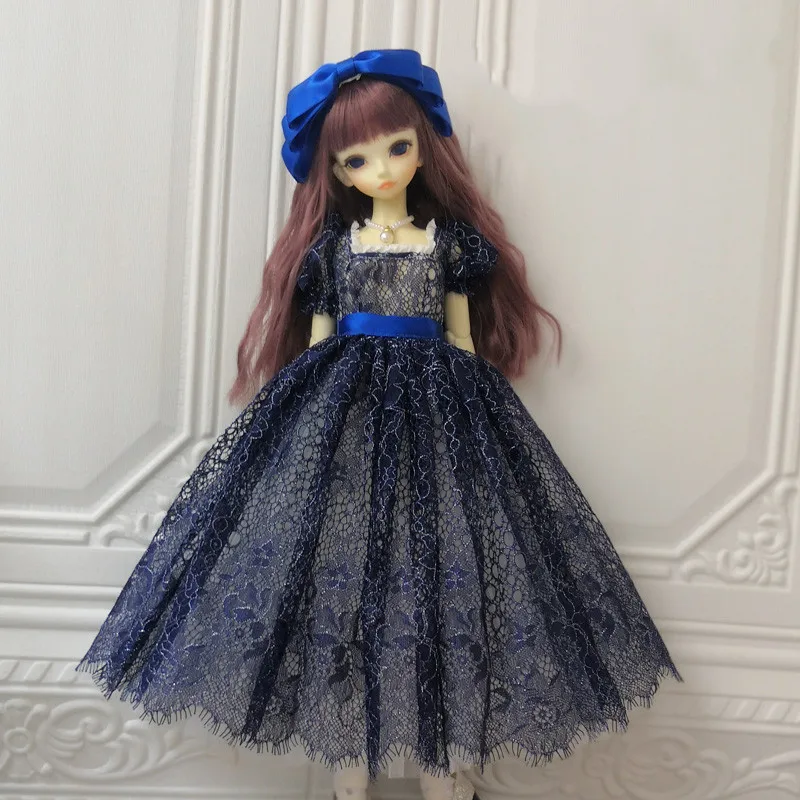 

Синее кружевное платье принцессы BJD с бантом для вечеринки 1/4 BJD SD MDD одежда в западном стиле аксессуары для кукол
