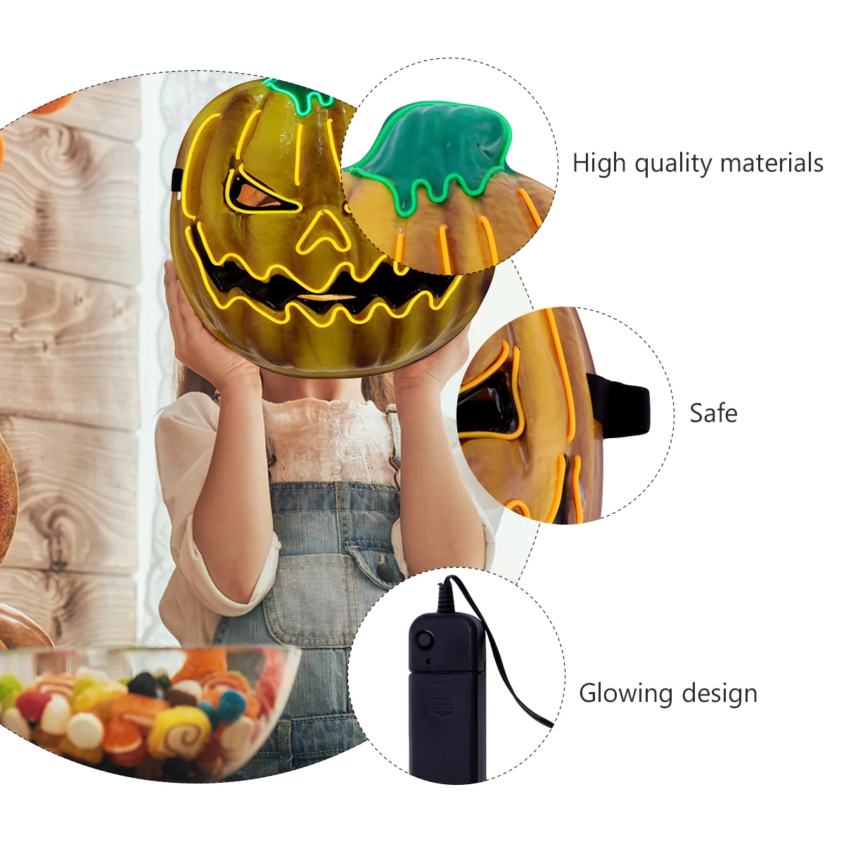 Светящаяся маска на Хэллоуин светящийся декор аксессуары для платья маскарад