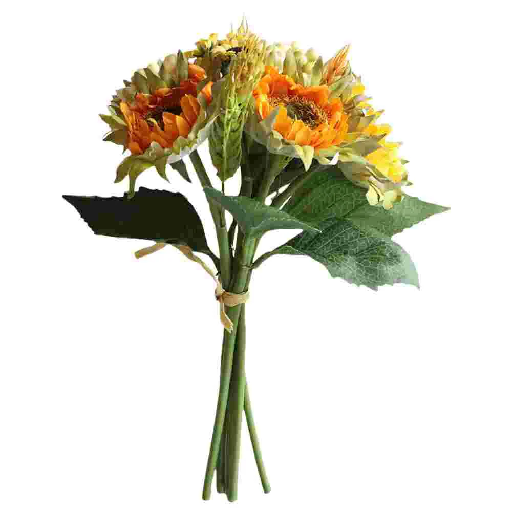 

Sunflower Sunflowers Flower Fake Yellow Miniature Centerpieces Table Christmas Dried Faux Synthetic Bridal Flowers Holding Silk