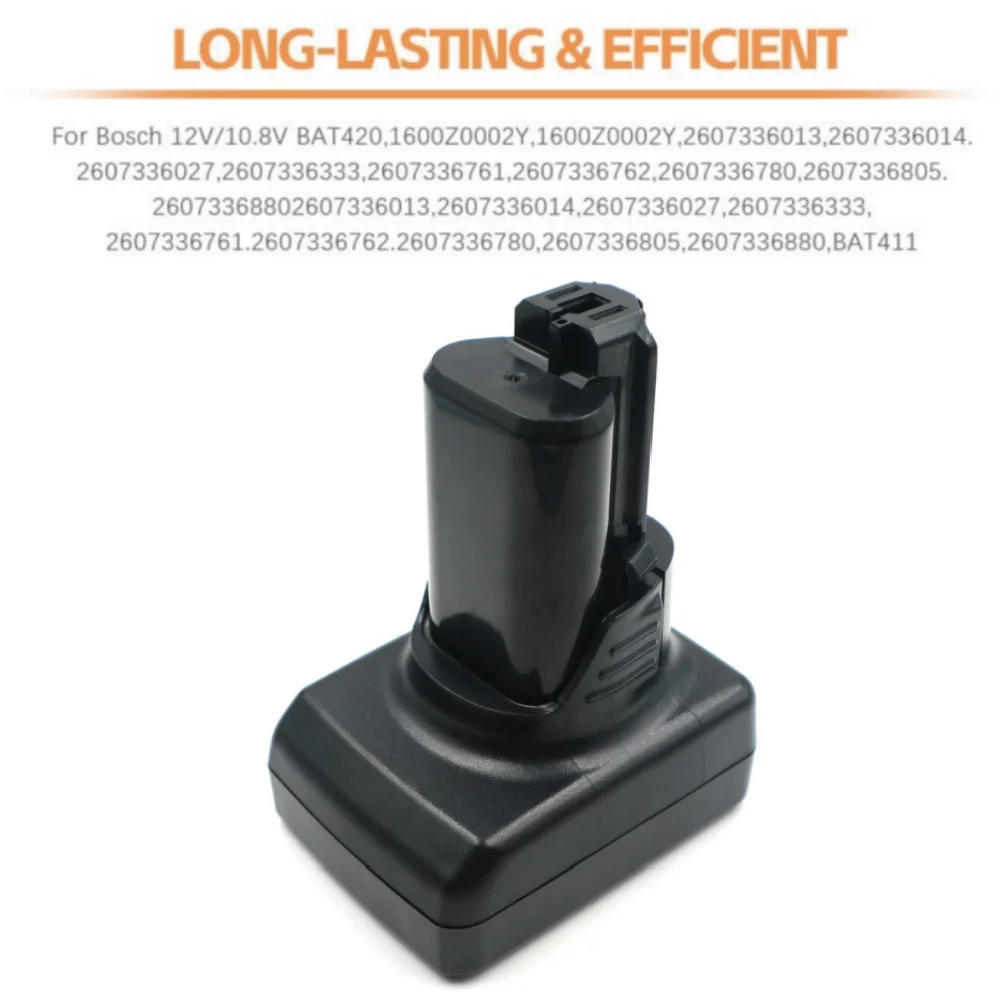 Фото 12 В для Bosch 6,0 Ач литий-ионный аккумулятор BAT420 Ersatz для Bosch BAT411 BAT412 BAT413 BAT414 Аккумулятор для беспроводного электроинструмента №5
