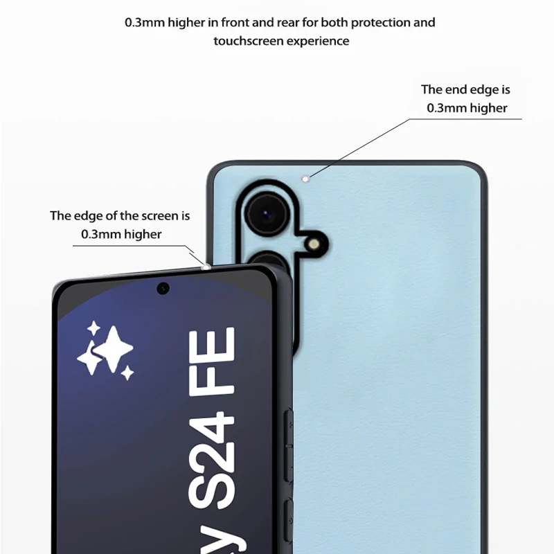 Smsung S24 FE Кожаный противоударный защитный чехол для телефона Samsung Galaxy S 24FE 5G Мягкая