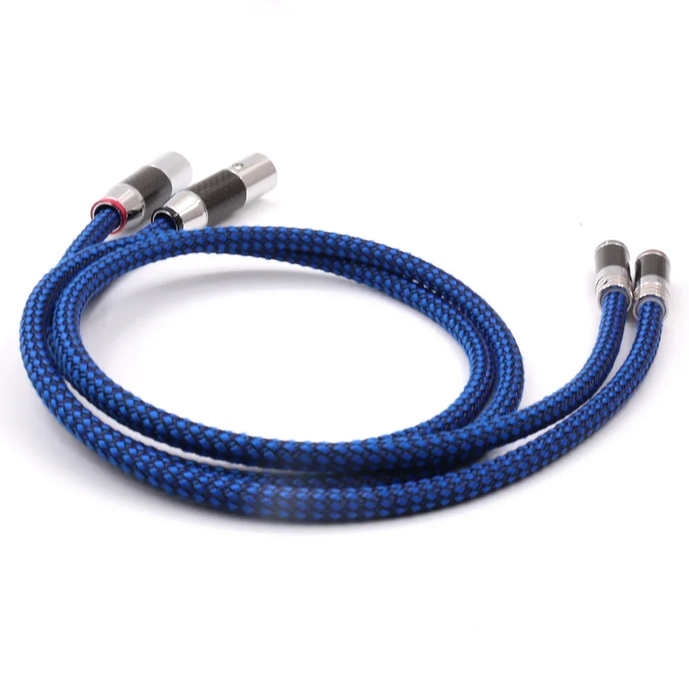 Фото Кабель HiFi Audio RCA-XLR с серебряным покрытием 6N OCC, черный, с разъемами из углеродного волокна, для AV-систем, CD-плееров, акустических систем №4