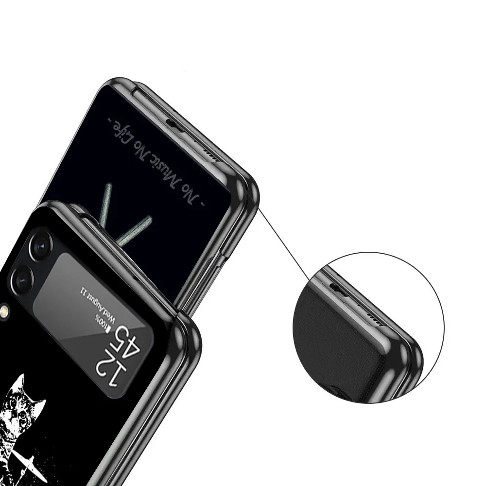 Музыкальный инструмент барабан Rock черный чехол для телефона Samsung ZFlip6 ZFlip5 ZFlip4 ZFlip3