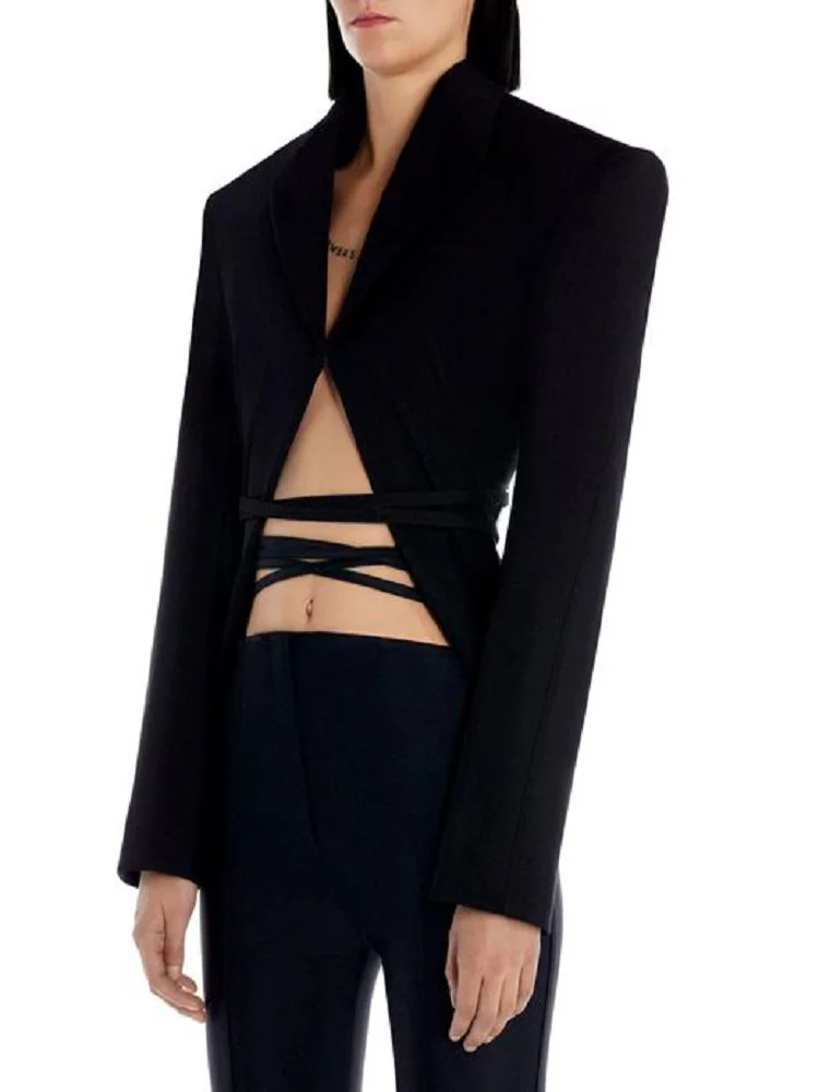 

2023 Spring Women's Jacket satin tight -fitting corset women's suit jacket y2k clothes new fashion high -quality sexy coat traf