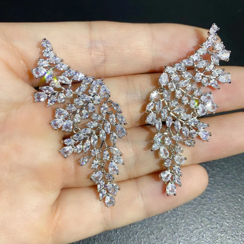 Серебряные серьги в форме листа преувеличенные персонализированные из