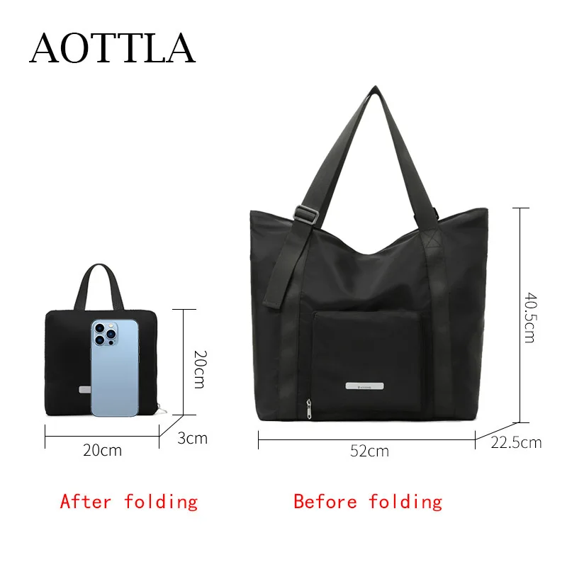 

AOTTLA Folding Duffle Bag Large Cpacity Women's Travel Bag High Quality Sports Female Bag Light Shoulder Bag For Ladies Handbags