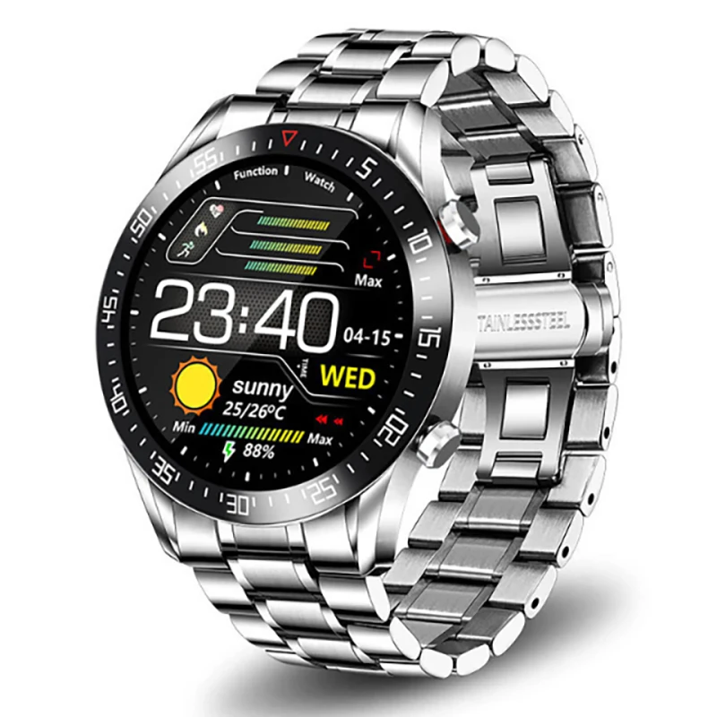 

New Smart Bluetooth Music Watch Men Luxury Steel Band Watch Heart Rate Monitoring Waterproof Sports Smart Watch For Android IOS