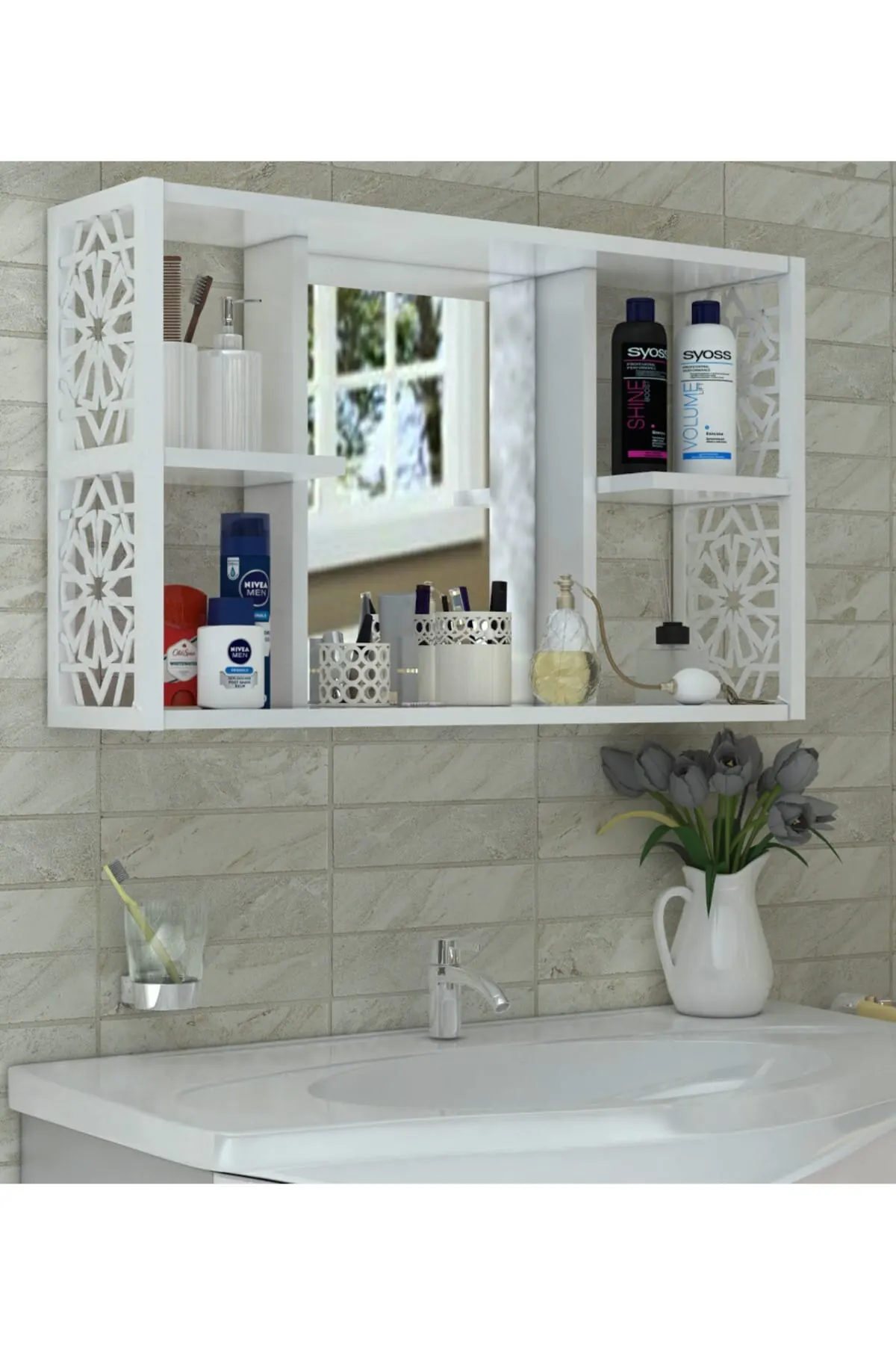 

Mirrored White Bathroom Cabinet Wall Mounted Furniture Modern Stylish Design Will Add A Different Air To Your Bathroom Mirror Or