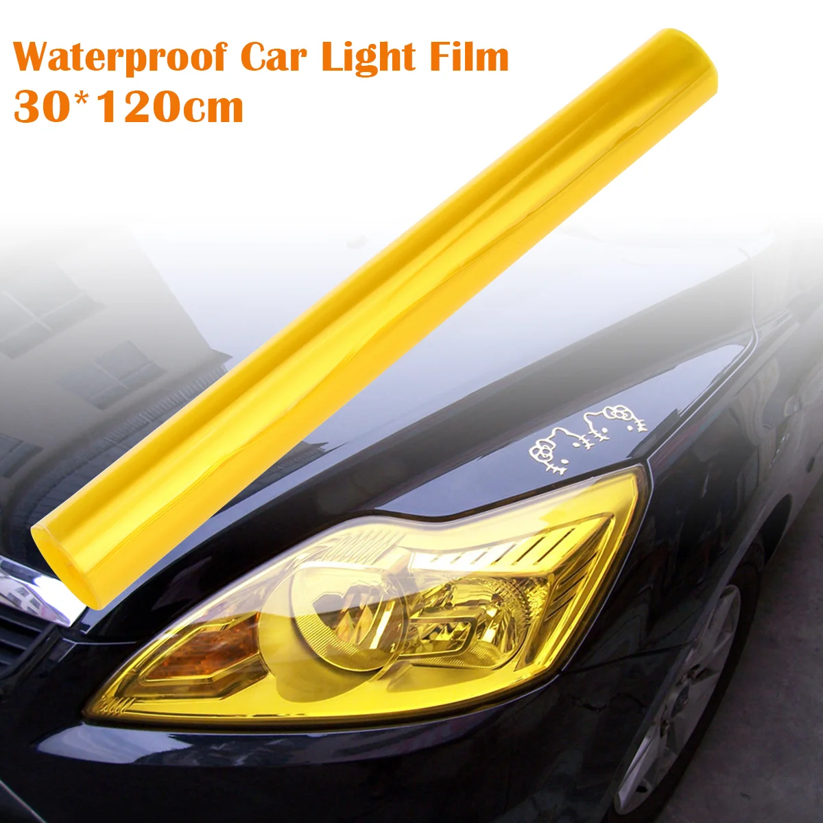 

Водонепроницаемая Автомобильная противотуманная лампа FOXNOVO 30*120 см, Тонировочная пленка для фар, меняющая цвет наклейка (желтый)