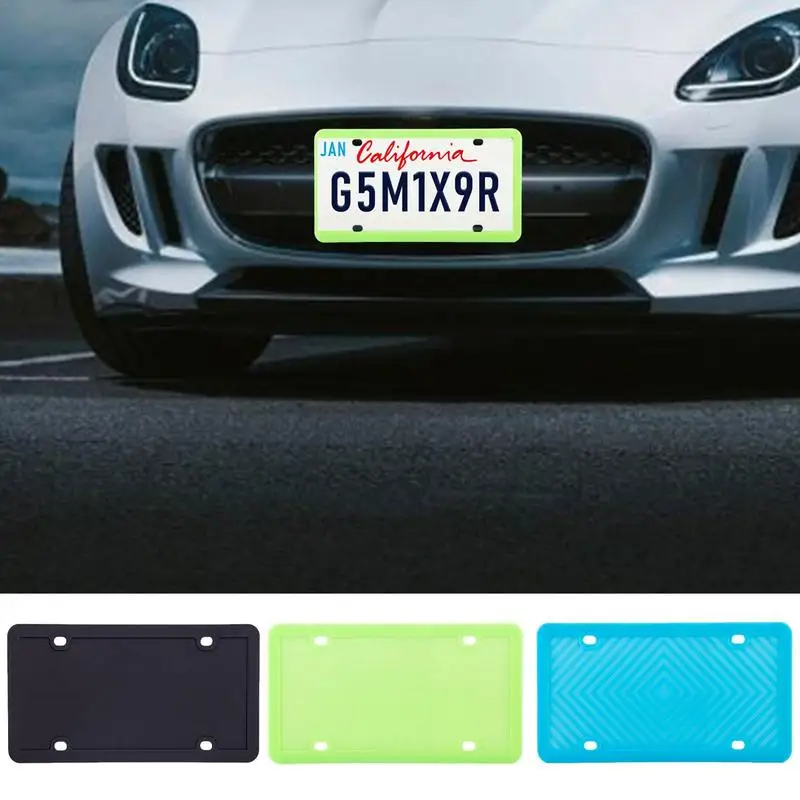 

US And Euro Car Plates Frame Covers Silicone License Plate Frames Weather Proof Car License Plate Holder For Car Truck Van