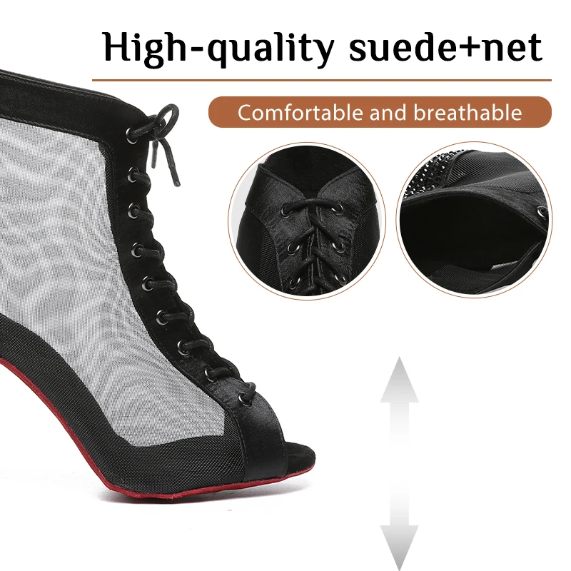 2022 Hipposeus Women Dance Boots Salsa Argentine Tango Dance Shoes High Quality Suede Leather Stilettos Women Dance High Heels