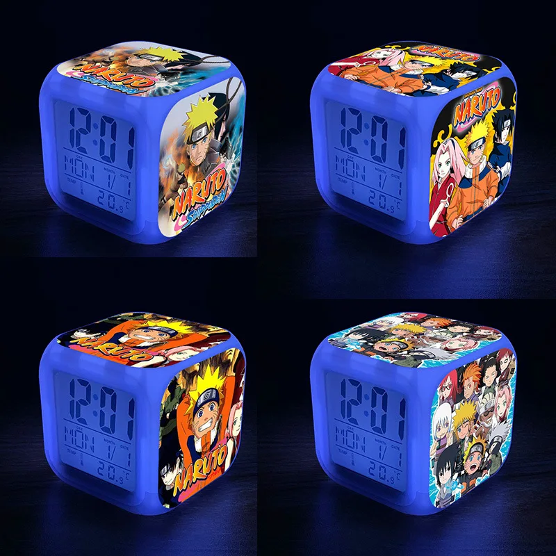 

Naruto anime peripheral alarm clock LED colorful color change clock birthday gift personalized creative mute small alarm clock