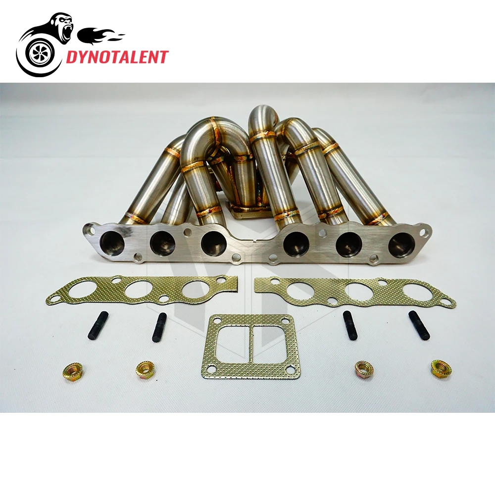 Фото DYN RACING SS304 3 мм паровая труба T4 с двойным прокруткой, турбоколлектор равной длины для Supra MK4 2JZGE 2JZ GE коллектор 2JZGE №2