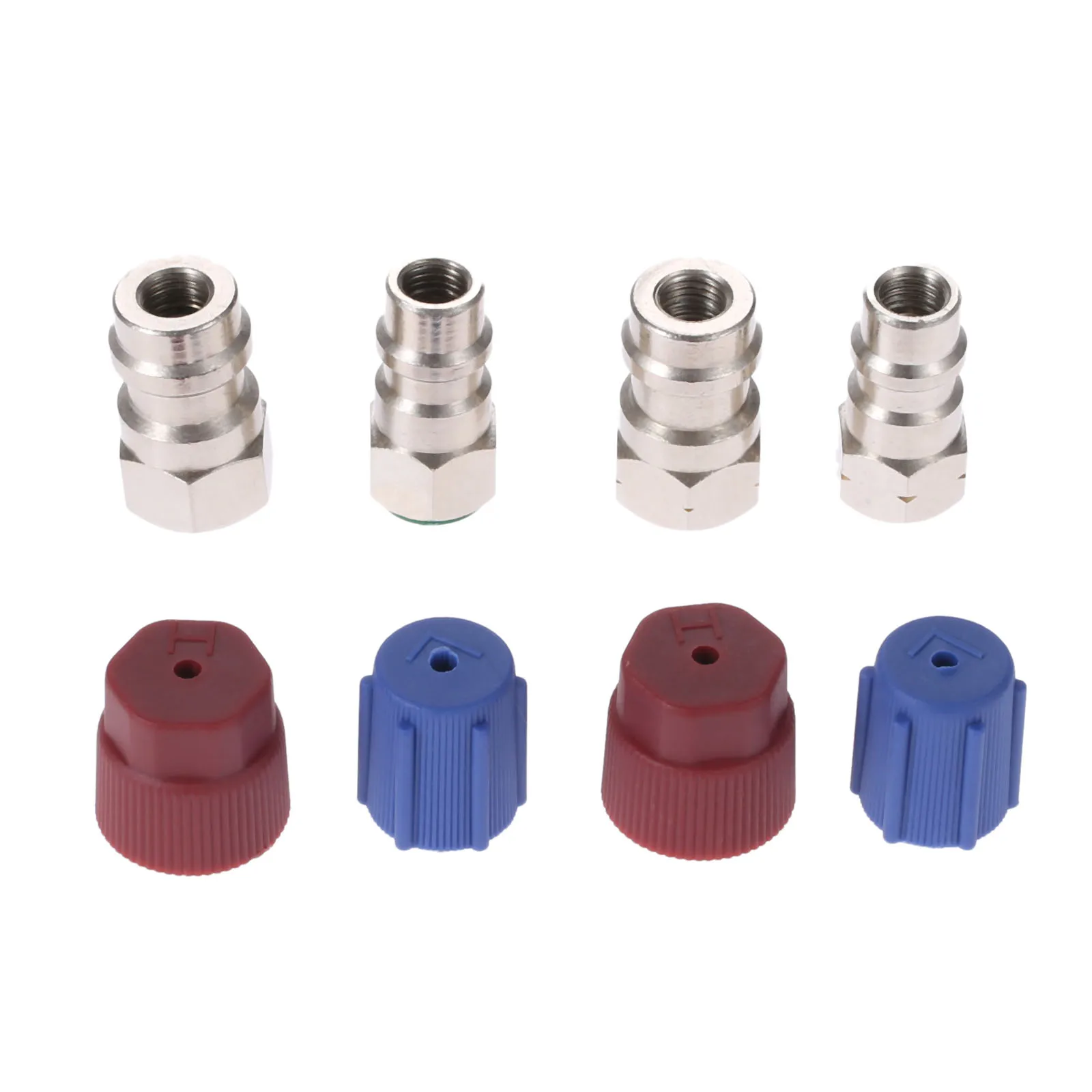 

Straight Adapters w/ Valve Core & Service Port Caps AC R12 R22 To R134a Retrofit Parts Kit Conversion Adapter Valve Fitting