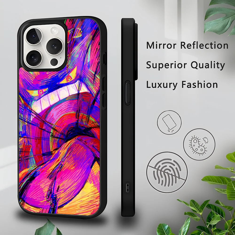 Cartoon Anime G-Gengar P-Pokemon Phone Case Strong Magnetic For IPhone 16 15 14 13 Pro Max 11 12 Mini Alex Mirror Mag