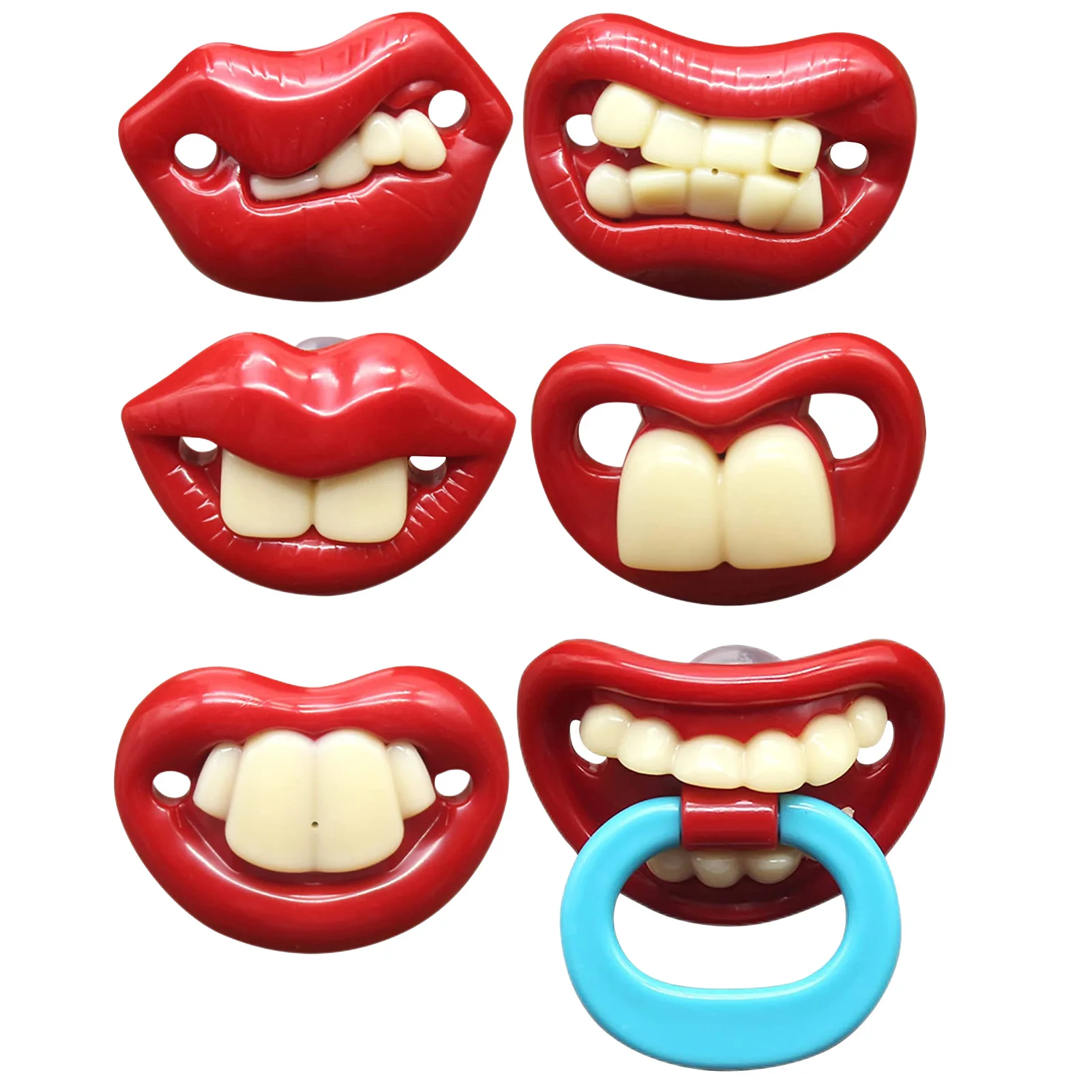 

Baby Pacifier Soft Siliconey Nipple Teether Funny Fake Big Teeth Pacifier Soft Moderately Soft Food Grade Silicone Pacifier