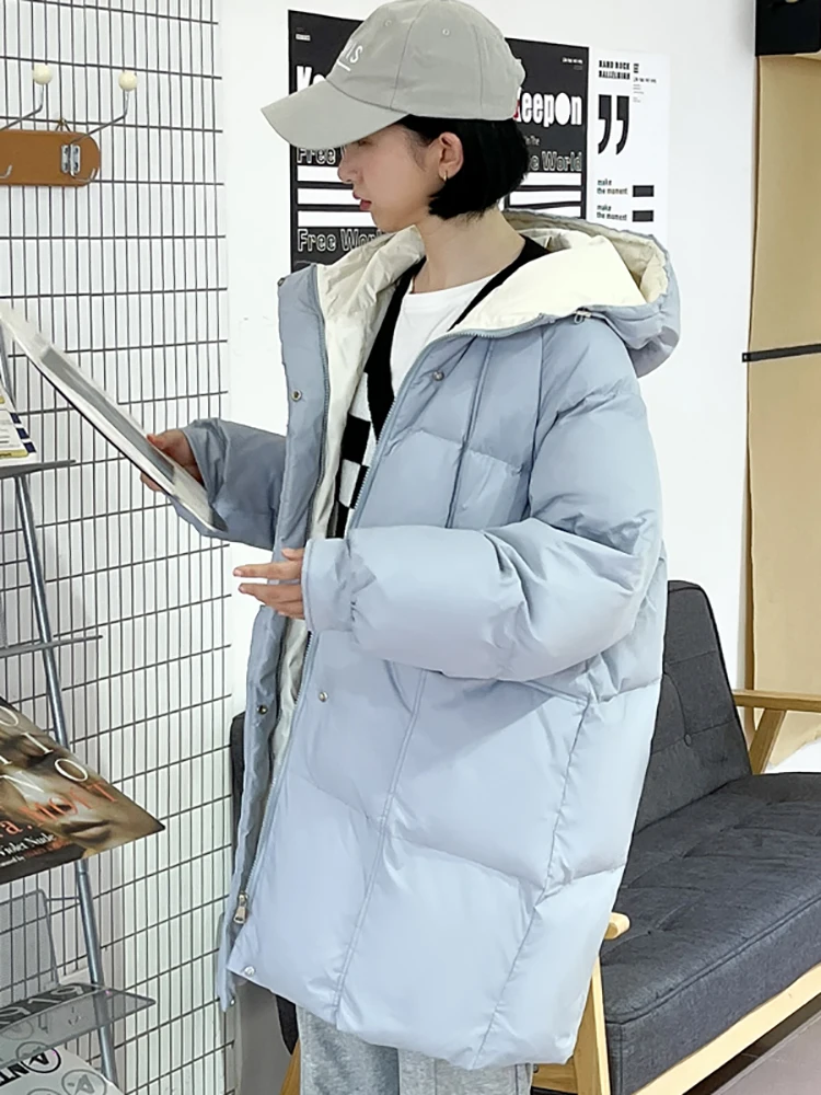 Women's Down Feather Jackets Coat Winter Baggy Thickening Warm Bubble Long Oversized Female Puffer Cotton Padded Jacket Outwear