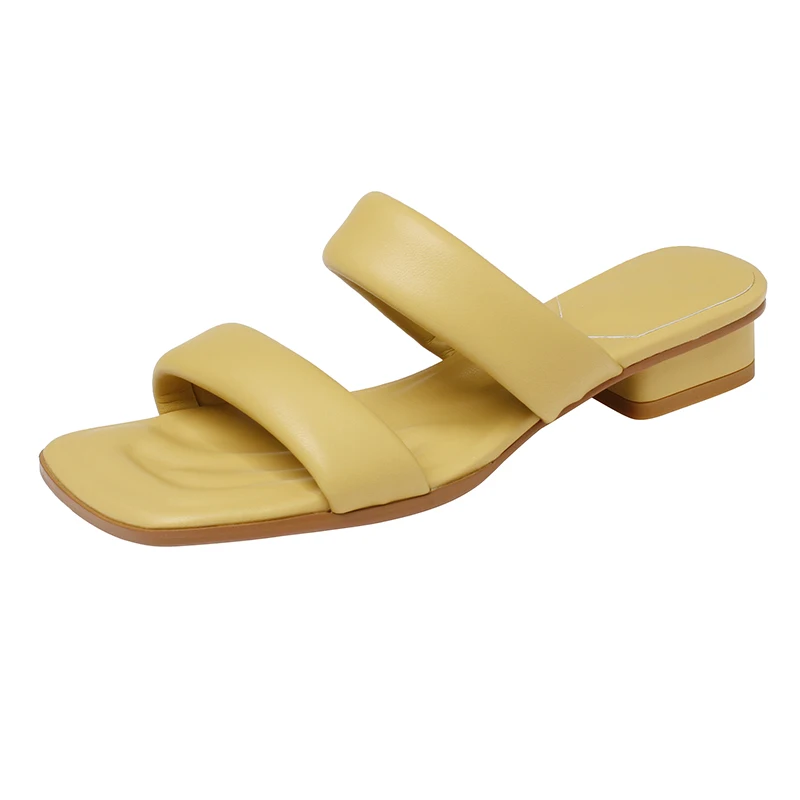 

Женские сандалии с открытым носком, однотонные удобные тапочки на одной лямке, Размеры 35-39, лето 2023