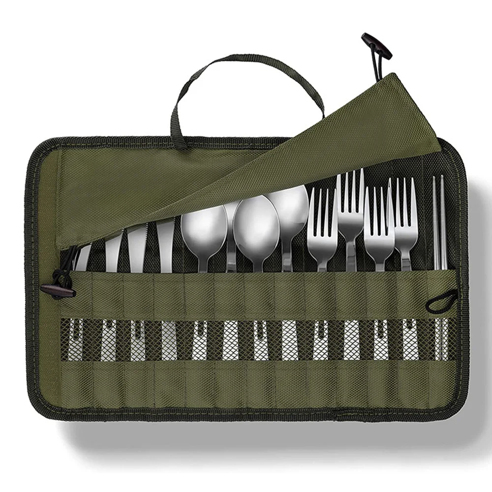 

Outdoor Camping Meal Bag Large Storage Lamp Tableware Dinnerware Bag Camping Tool Picnic Camp Travel Fork Spoon Storage Bag