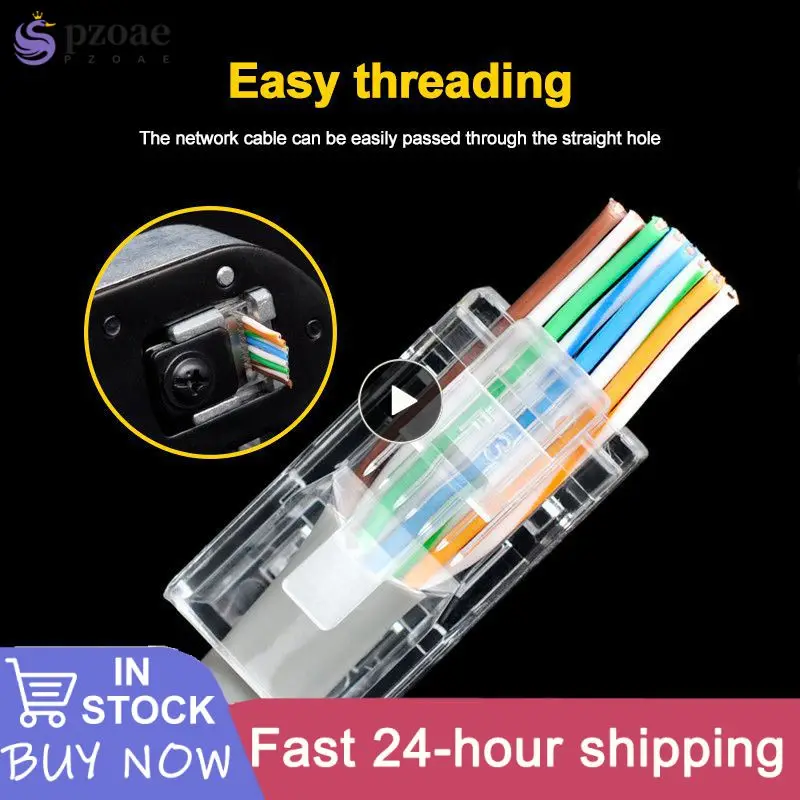 

1~10PCS Rj45 Cat5 Cat5e Pass Through Connector Network Unshielded 8P8C Modular Pass Through Plug for Ethernet Cables