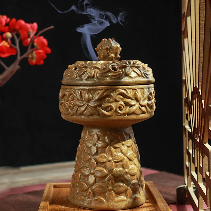 

Incense Incense Burners Decoration for Home Censer Zen Holder Backflow Buddha Waterfall Led Fragrance Products Decor Garden