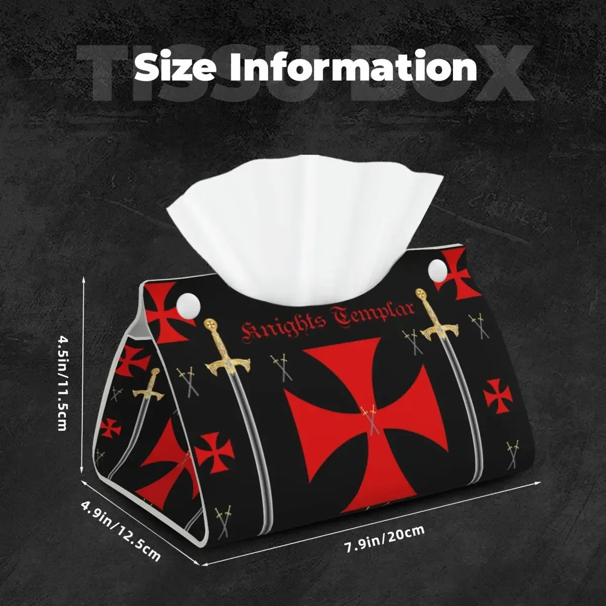 Средневековая эмблема на заказ рыцари-тамплиеры коробка для салфеток чехол из