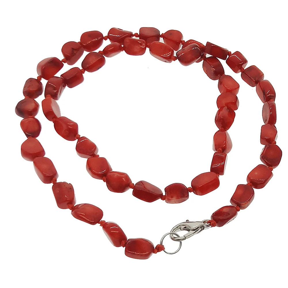 

Coral Necklace Irregular Shape 6-7mm Loose Beads Sold Per Strand Fashion High-quality Red Coral Necklace for Women Gift
