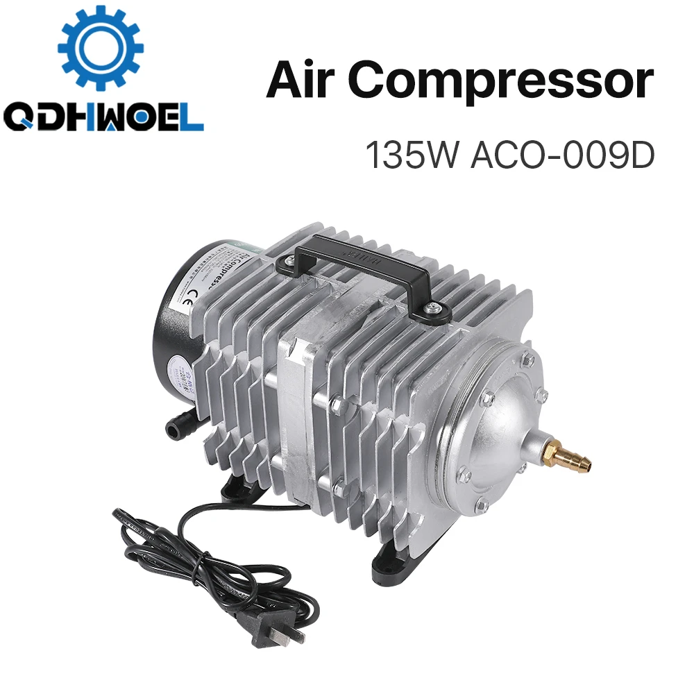 

QDHWOEL 135W Air Compressor Electrical Magnetic Air Pump for CO2 Laser Engraving Cutting Machine ACO-009D