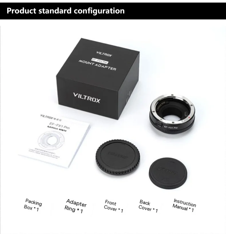Адаптер VILTROX EF-FX1 Pro Len с автоматическим фокусным расстоянием для объектива Canon EF/EF-S