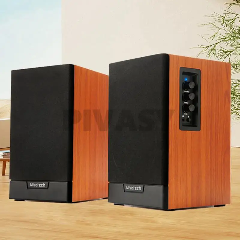 

4-дюймовый 2,0 HiFi динамик книжная полка Bluetooth Система домашнего кинотеатра громкоговоритель деревянные настольные динамики для ноутбука компьютера звуковая панель