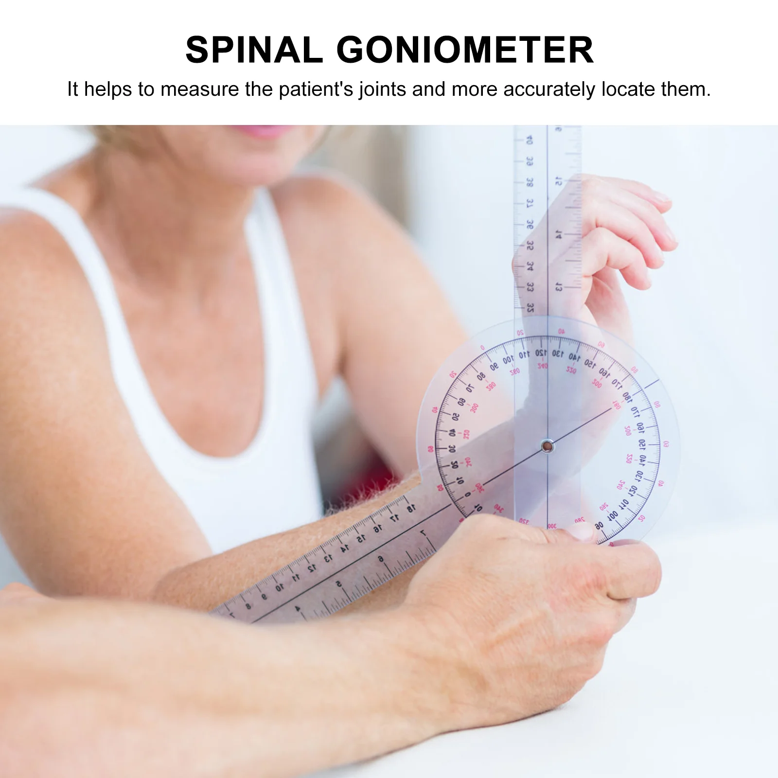 6 шт. линейка транспортир 360-градусный поворотный гониометр пластиковый