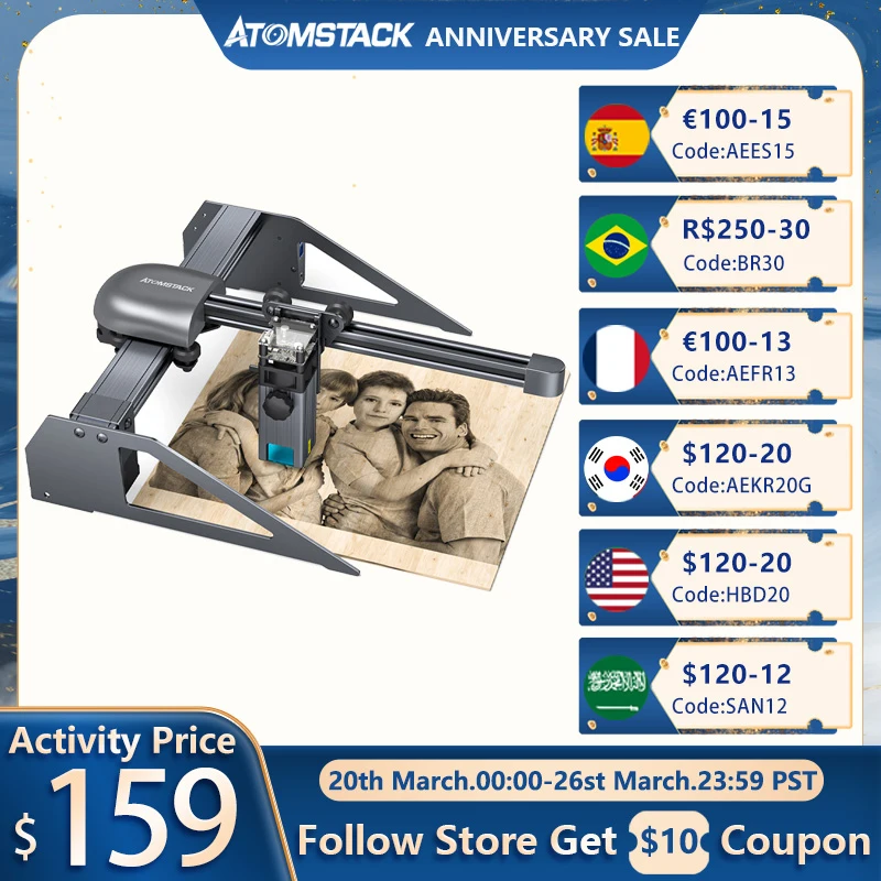 

ATOMSTACK Laser Engraver CNC Diy P7 M30 30W Laser Engraving Machine Fast Mini Logo Mark Printer Cutter Woodworking Wood Plastic