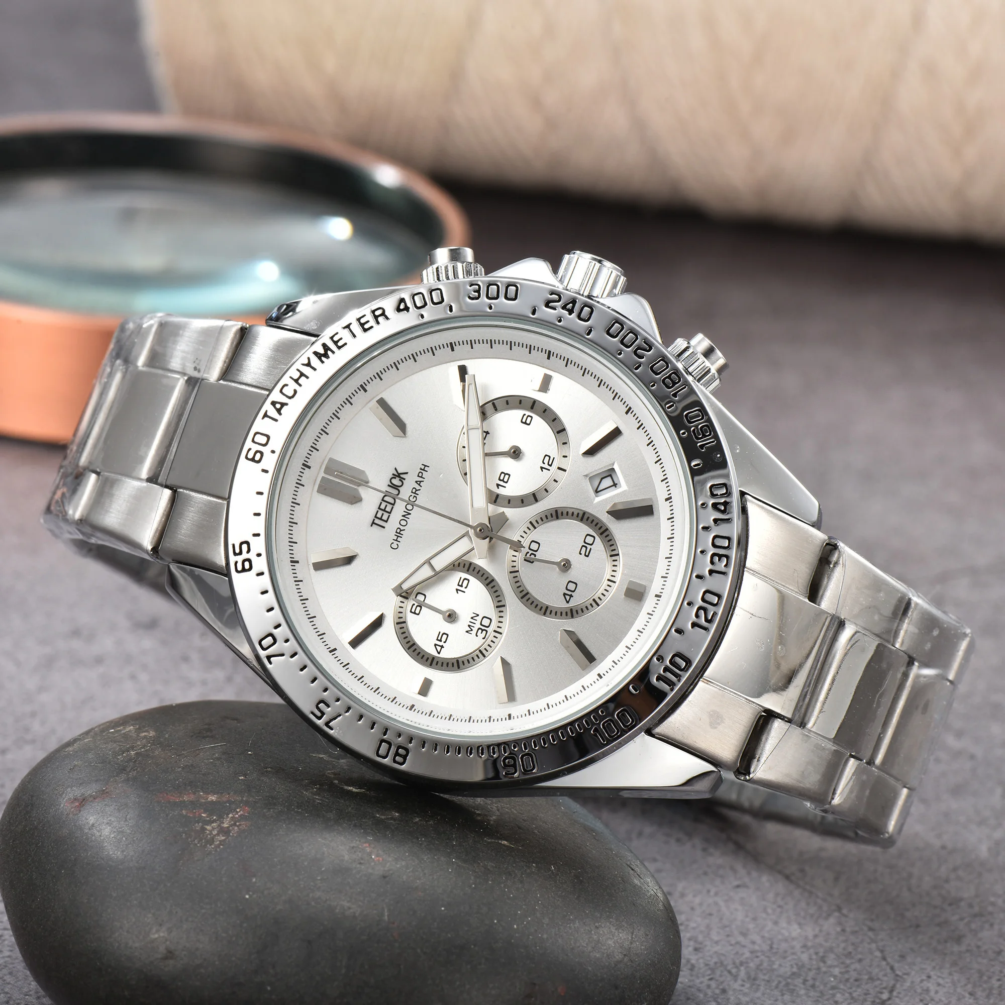 

Quartz Watch AAA Men Wristwatch Waterproofing Luxury band Luminous Stainless Steel Automatic Chronograph Calendar Tachymeter