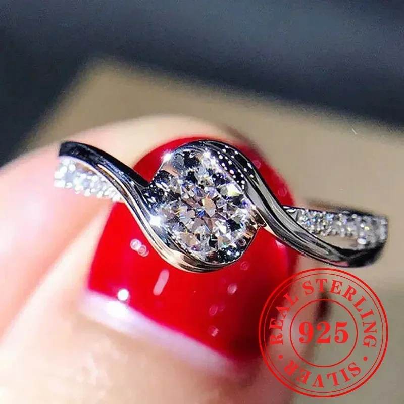 Huitan Роскошное кольцо из стерлингового серебра 925 пробы ослепительные