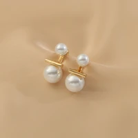 double pearl earrings for women stud earrings 2022 trend korean fashion woman earring jewelry pearl dangle unusual jewelri