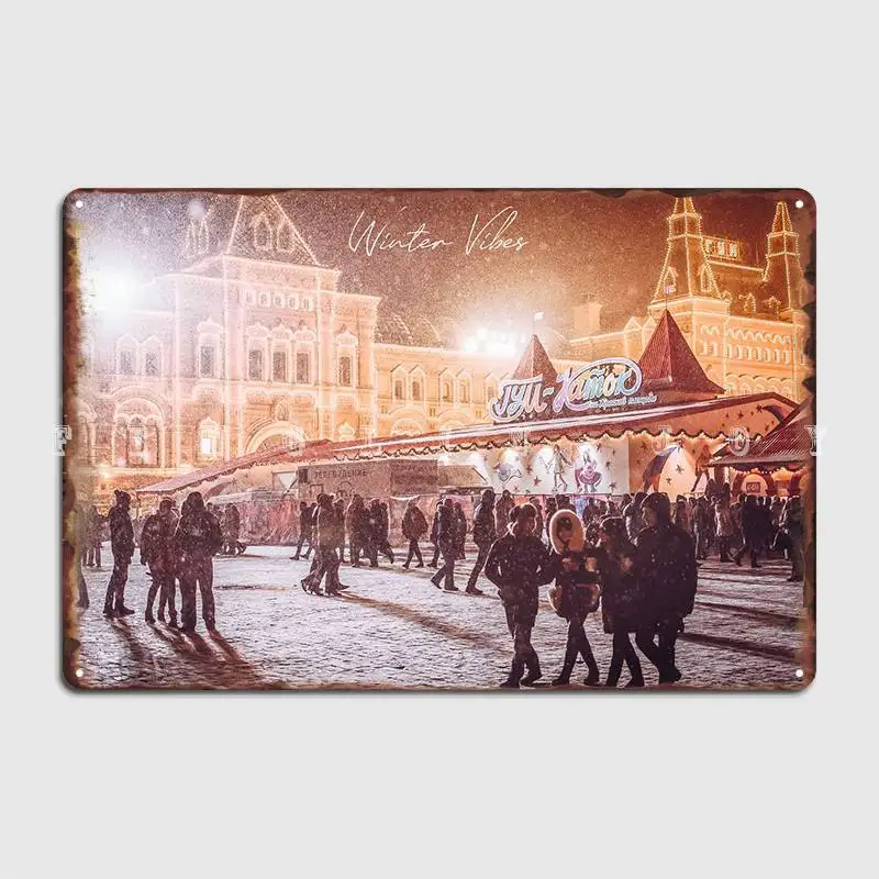 

Winter Vibes Metal Sign Cinema Kitchen Club Bar Plaques Personalized Tin Sign Poster