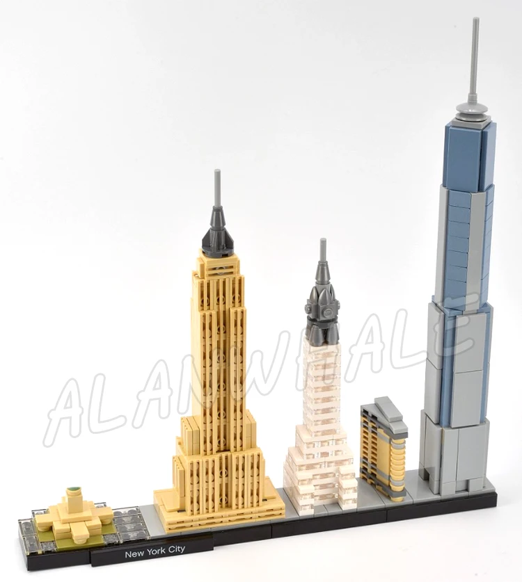 598 шт. архитектура Skyline New York City Empire State Flatiron Chrysler Center 20028 наборы строительных блоков