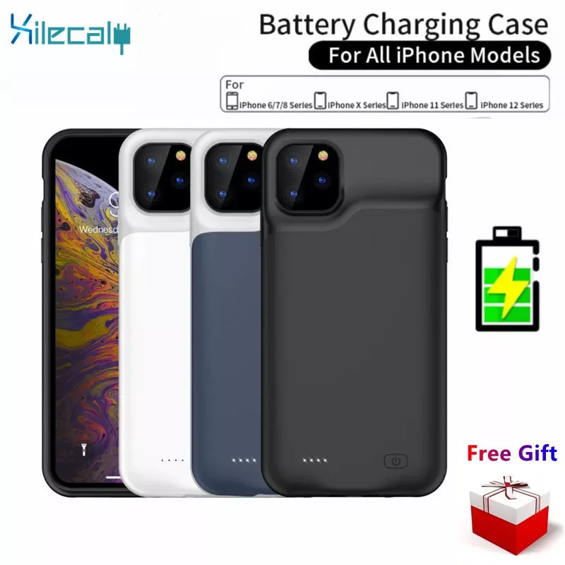 

NEW2023 Xilecaly Battery Case for iPhone 13 Pro 12 11 Pro Max Smart Power Bank Charging Charger Cover for iPhone XS Max XR 7 8 P